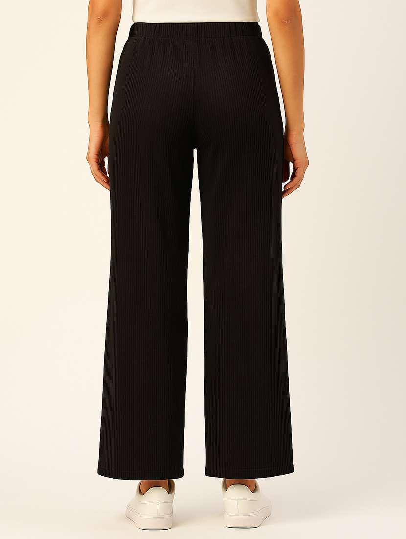 women solid mid rise wide leg track pant - 22183288 -  Standard Image - 2