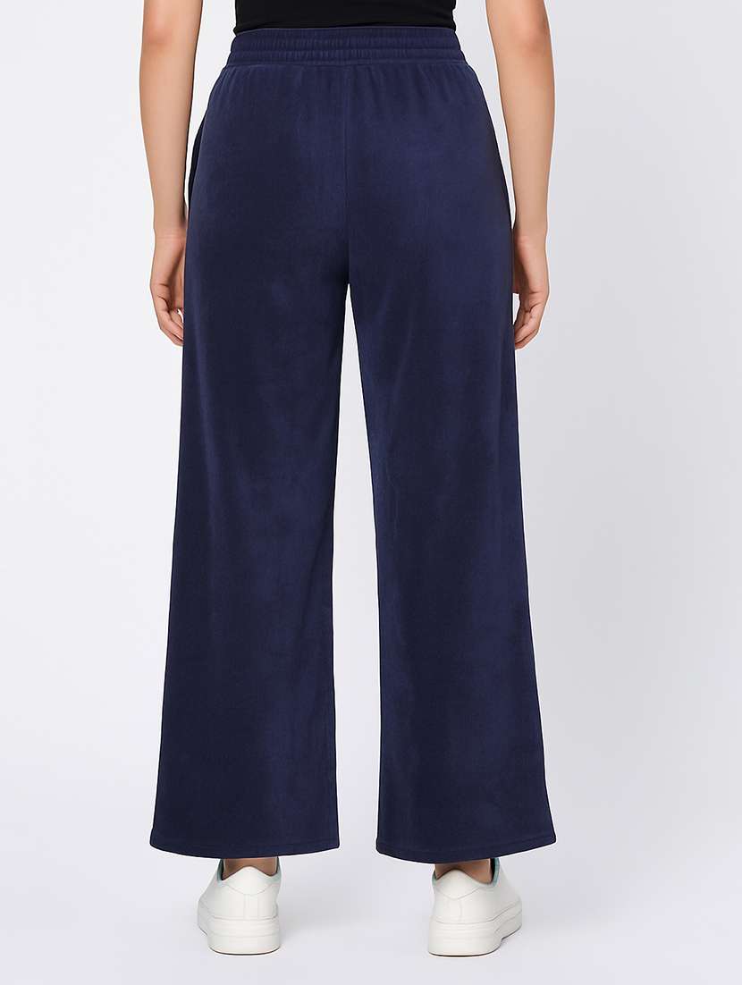 women solid high rise wide leg track pant - 22183290 -  Standard Image - 2