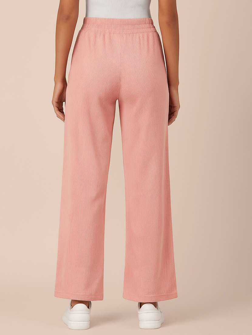 women solid high rise wide leg track pant - 22183291 -  Standard Image - 2