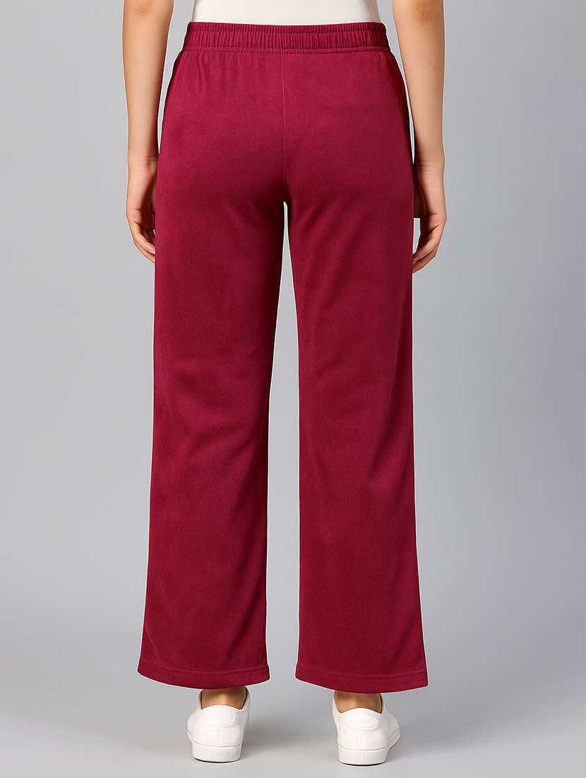 women solid high rise wide leg track pant - 22183292 -  Standard Image - 2