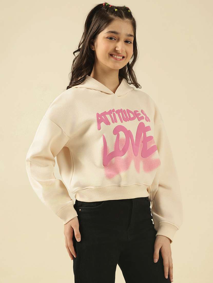 girls printed long sleeve hooded sweatshirt - 22183349 -  Standard Image - 2