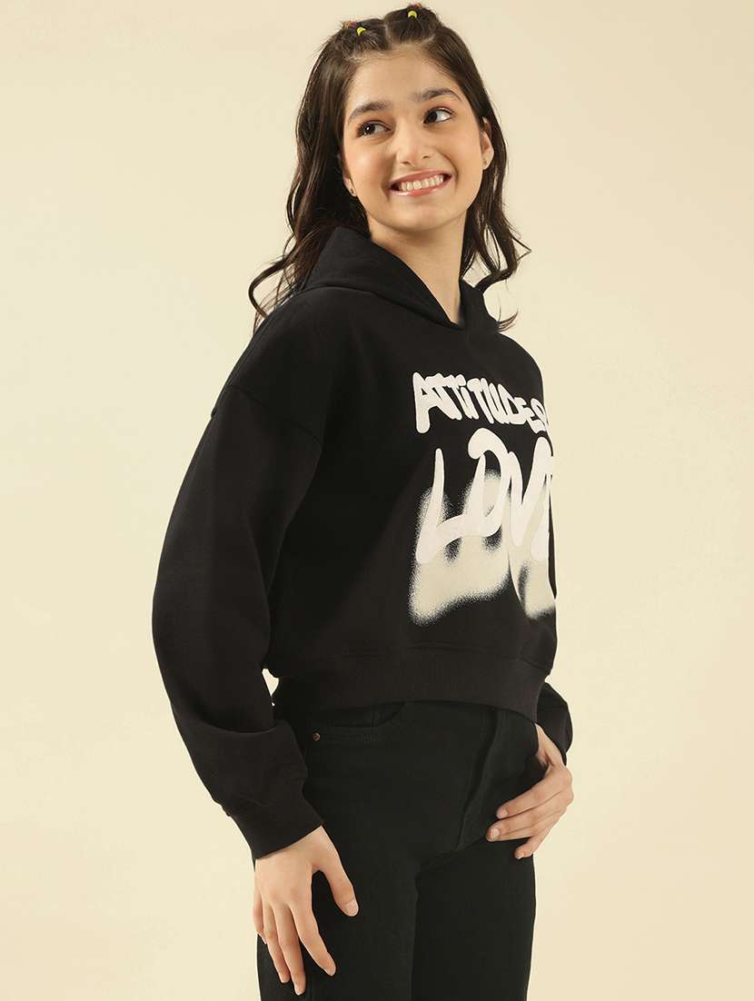 girls printed long sleeve hooded sweatshirt - 22183350 -  Standard Image - 2