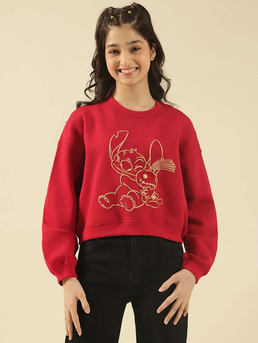 girls printed long sleeve sweatshirt