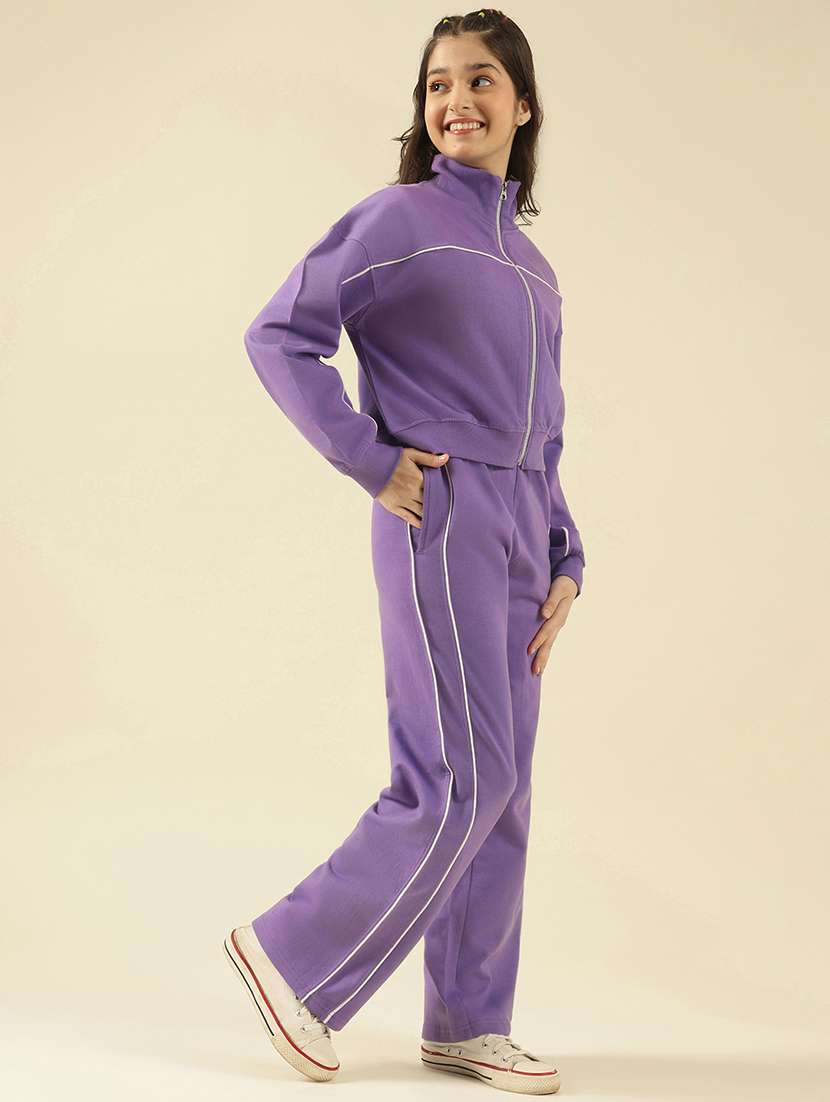 girls solid active wear co-ord set - 22183363 -  Standard Image - 2