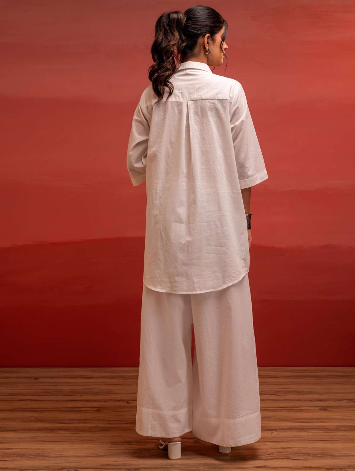 women solid with work three quarter sleeve relaxed fit ethnic co-ord set - 22183384 -  Standard Image - 2