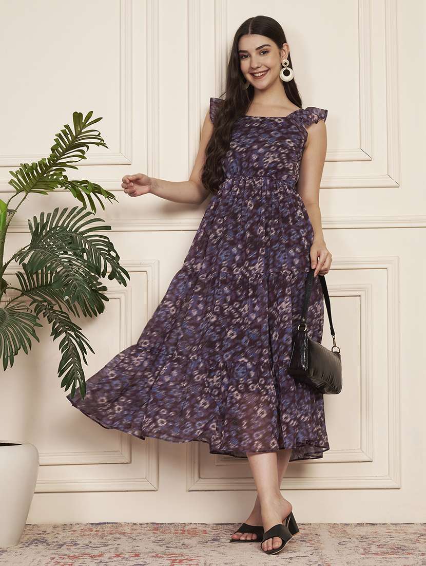 women printed sleeveless tiered dress - 22183575 -  Standard Image - 2