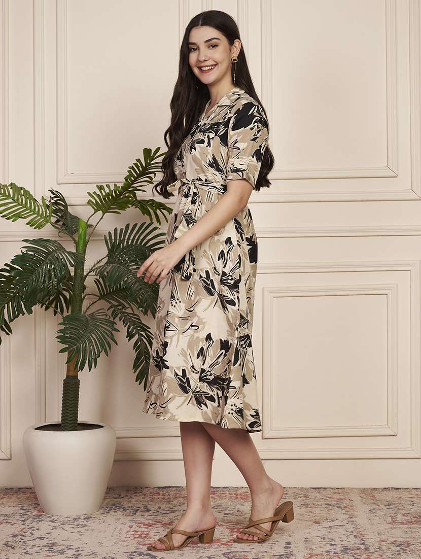 women printed short sleeve a-line dress - 22183577 -  Standard Image - 2