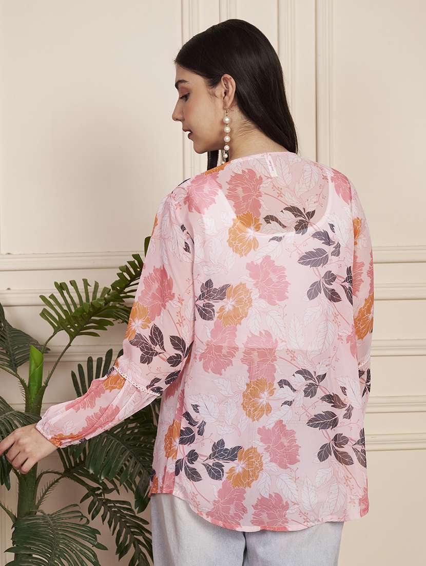 women floral print long sleeve regular shrug - 22183580 -  Standard Image - 2