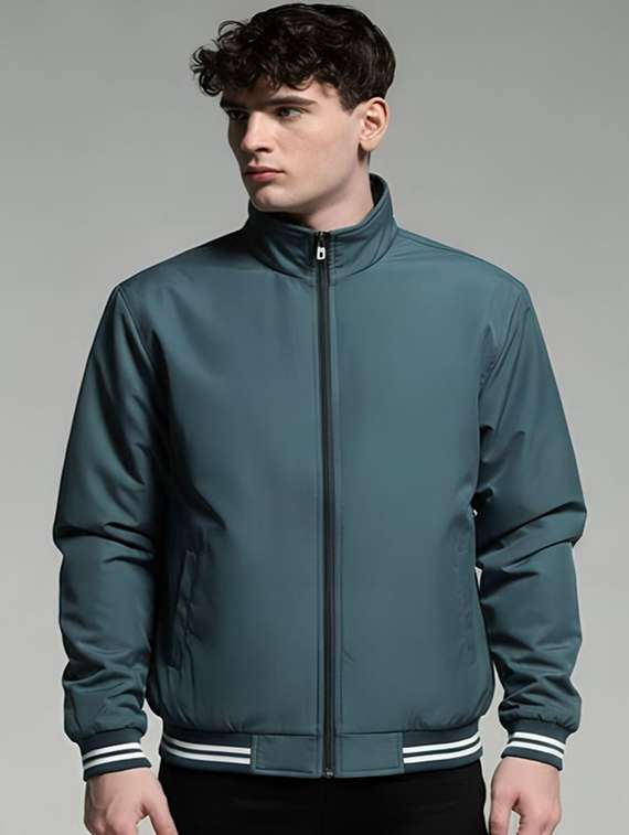 men solid long sleeve bomber jacket - 22183583 -  Standard Image - 2