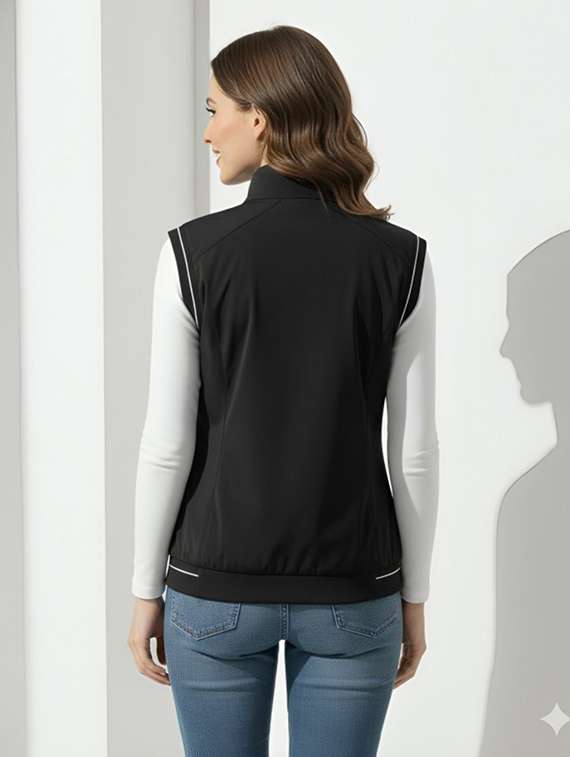 women solid sleeveless bomber jacket - 22183589 -  Standard Image - 2