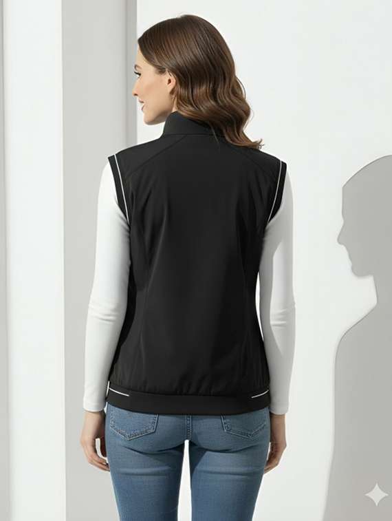 women solid sleeveless bomber jacket - 22183590 -  Standard Image - 2