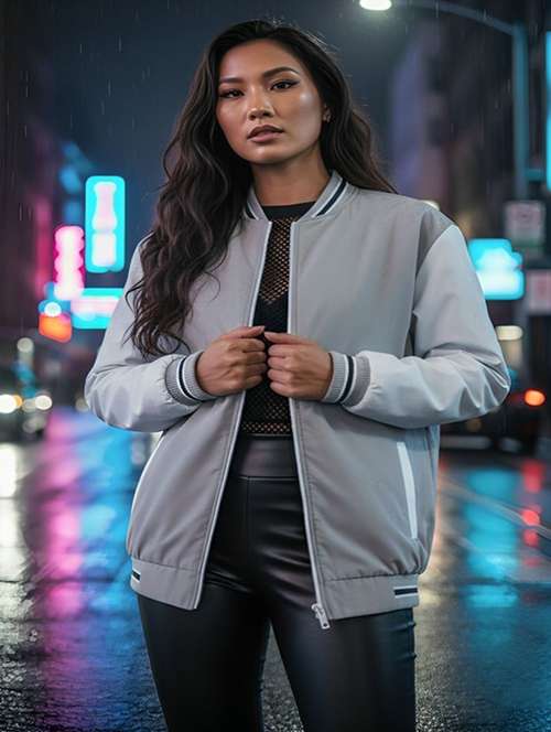 women color blocked sleeveless bomber jacket - 22183626 -  Standard Image - 0