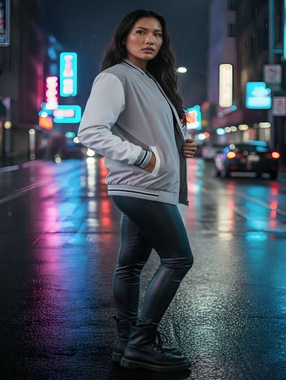 women color blocked sleeveless bomber jacket - 22183626 -  Standard Image - 2