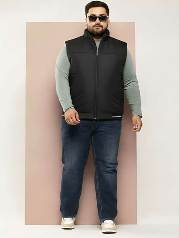 men solid sleeveless bomber jacket - 22183650 -  Standard Image - 2