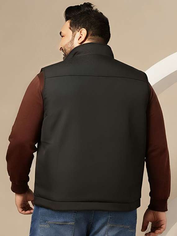 men solid sleeveless bomber jacket - 22183651 -  Standard Image - 2