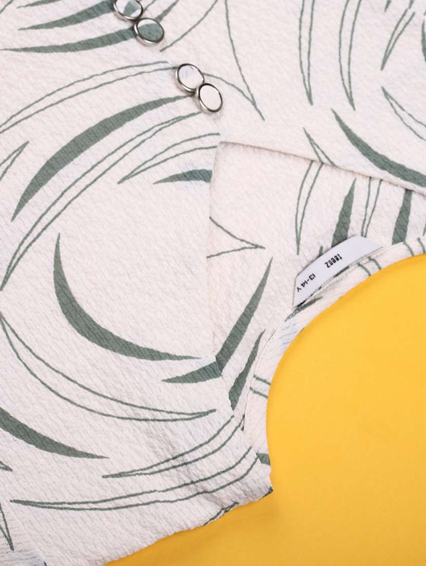 girls printed three quarter sleeve tiered dress - 22183702 -  Standard Image - 2