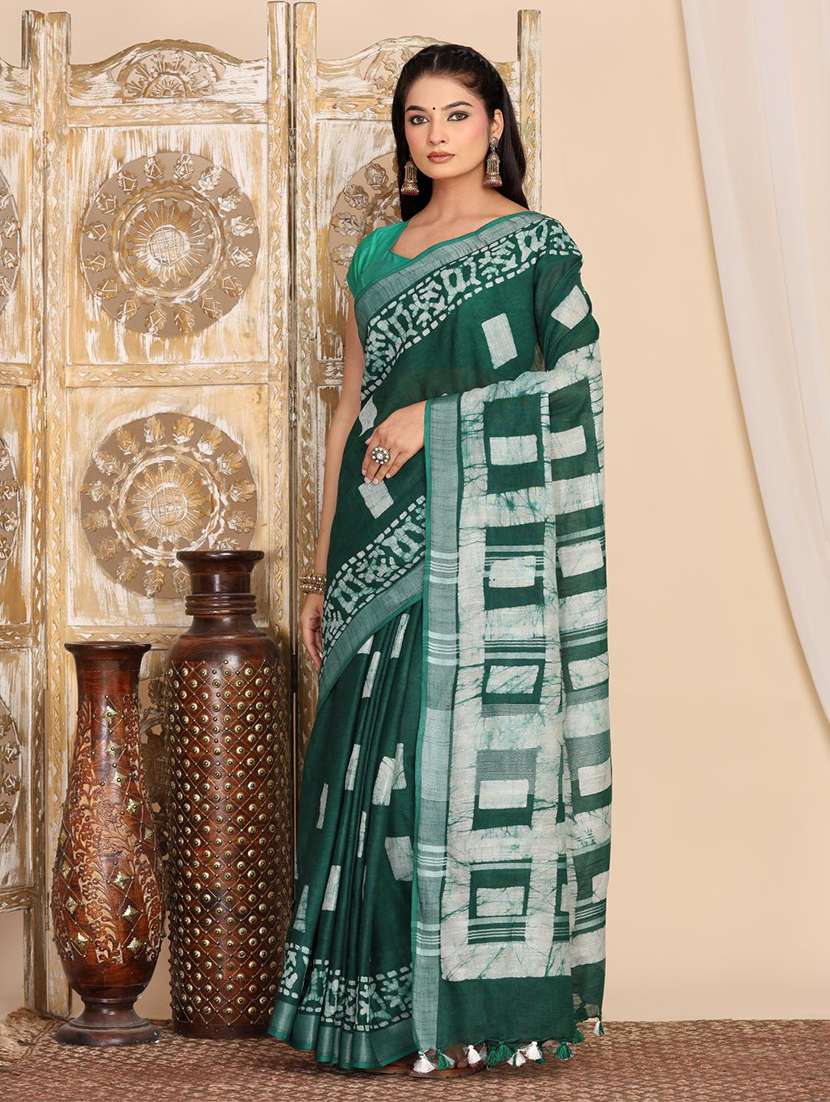 women batik printed saree with blouse - 22183745 -  Standard Image - 2