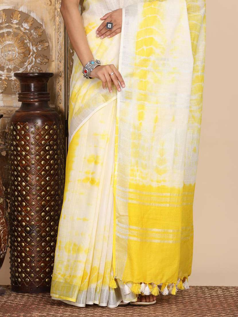 women tie & dye printed saree with blouse - 22183754 -  Standard Image - 7