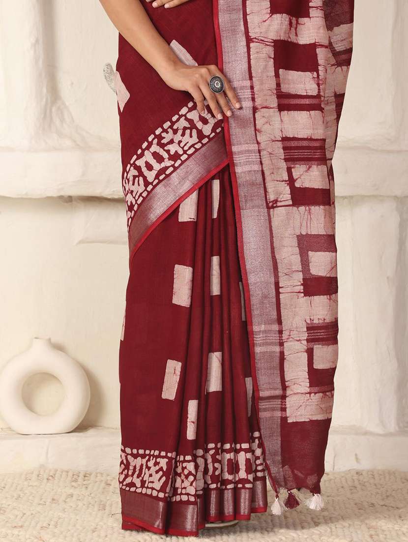 women batik printed saree with blouse - 22183757 -  Standard Image - 7