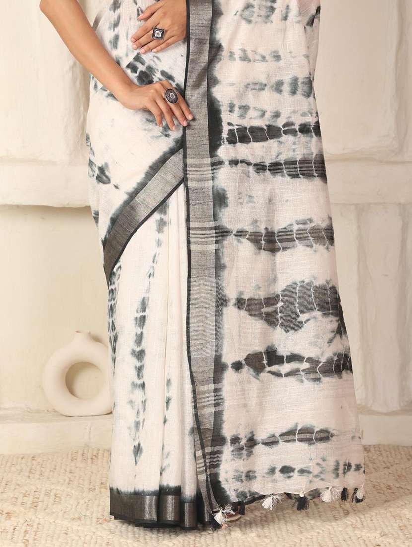women tie & dye printed saree with blouse - 22183760 -  Standard Image - 7