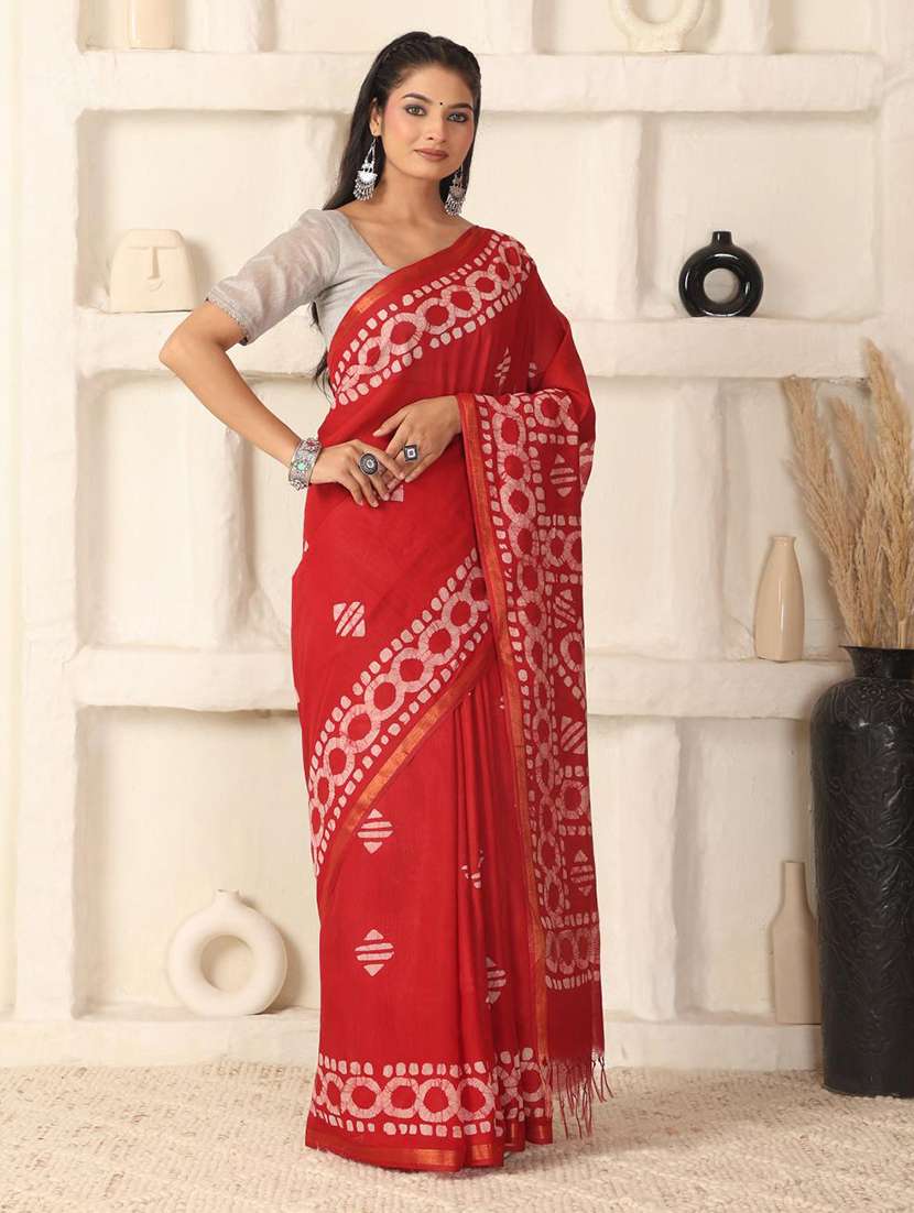 women batik printed saree with blouse - 22183763 -  Standard Image - 2