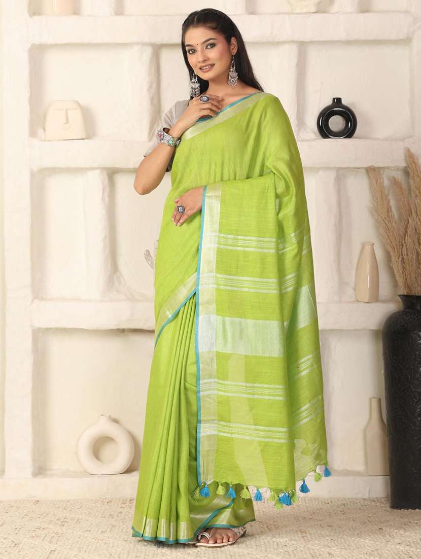 women solid with bordered saree with blouse - 22183766 -  Standard Image - 2