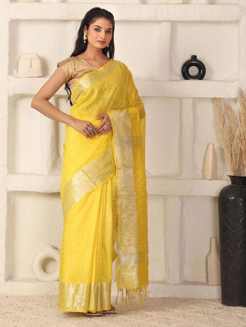 women solid with bordered saree with blouse - 22183770 -  Standard Image - 2