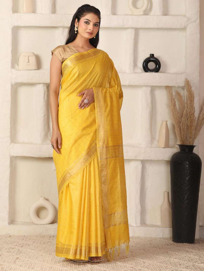women solid with bordered saree with blouse - 22183774 -  Standard Image - 2