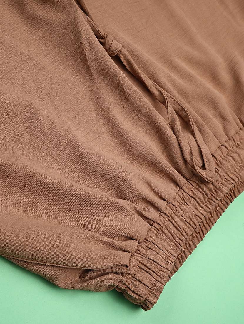 Girls Solid Mid Rise Cargos - 22183817 -  Standard Image - 2