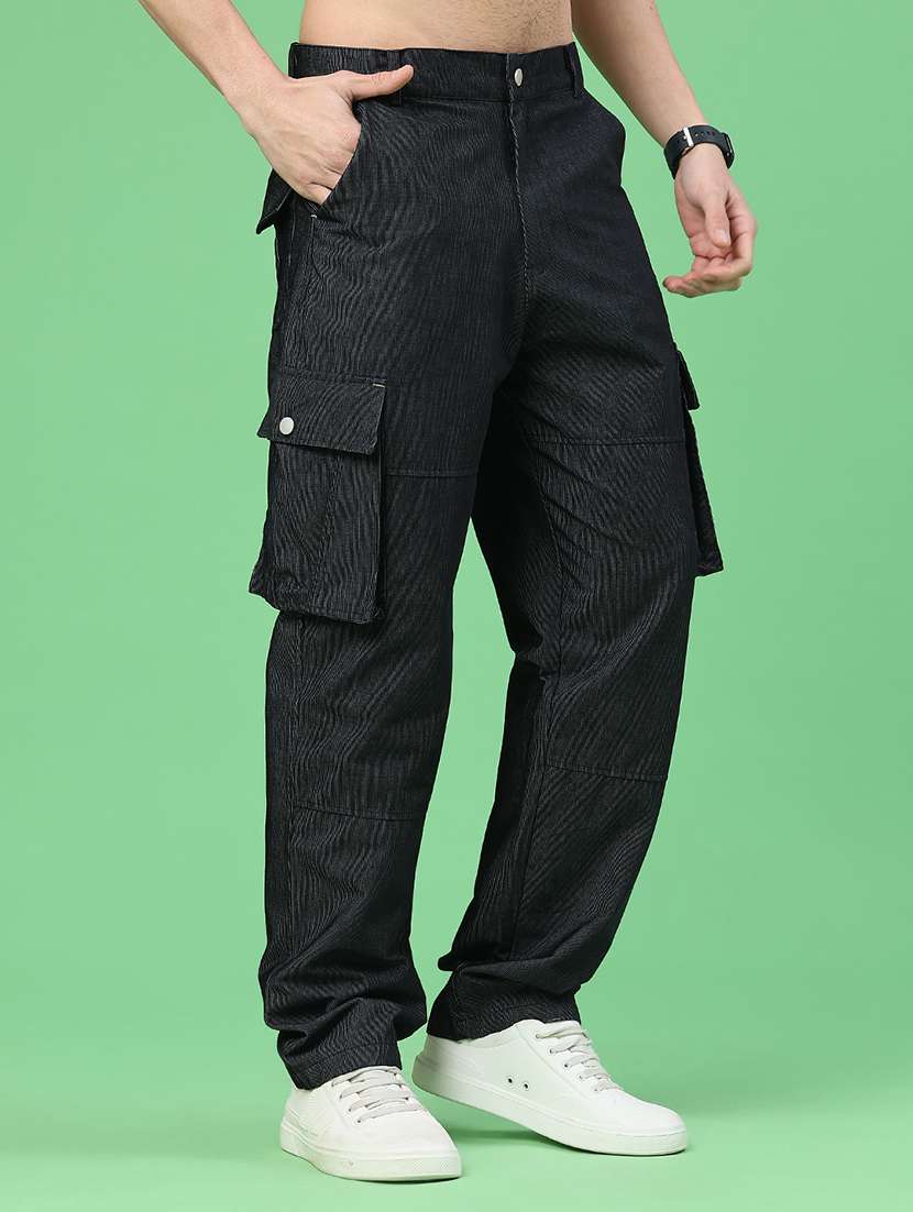 men textured mid rise relaxed fit cargo - 22183843 -  Standard Image - 2