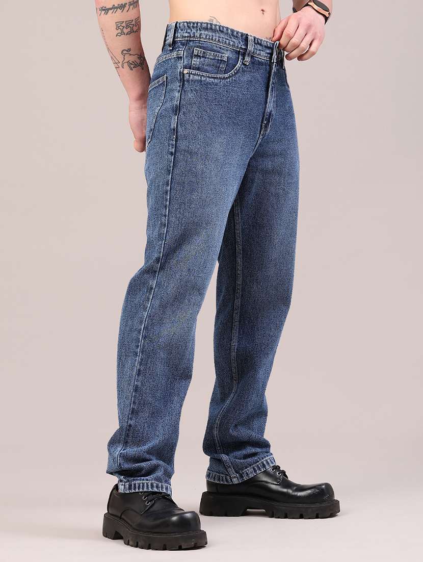 men washed mid rise full length relaxed fit jeans - 22183880 -  Standard Image - 2