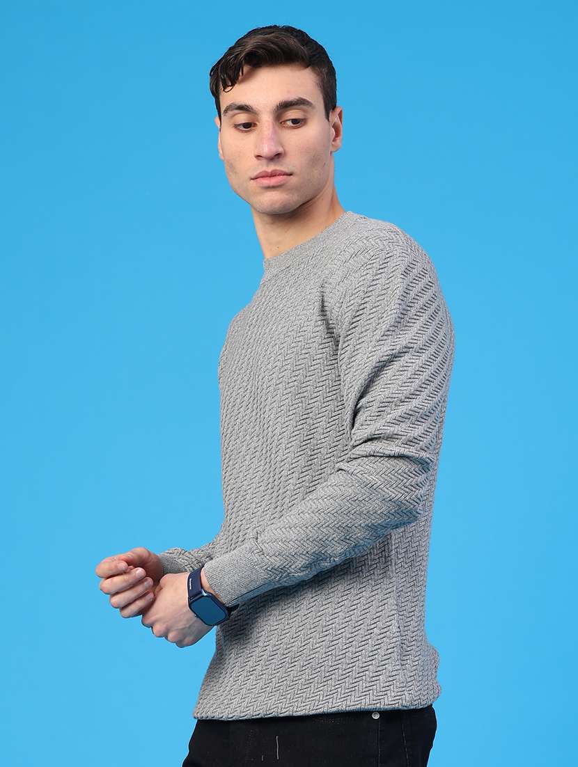 men self design long sleeve regular fit pullover - 22183905 -  Standard Image - 2