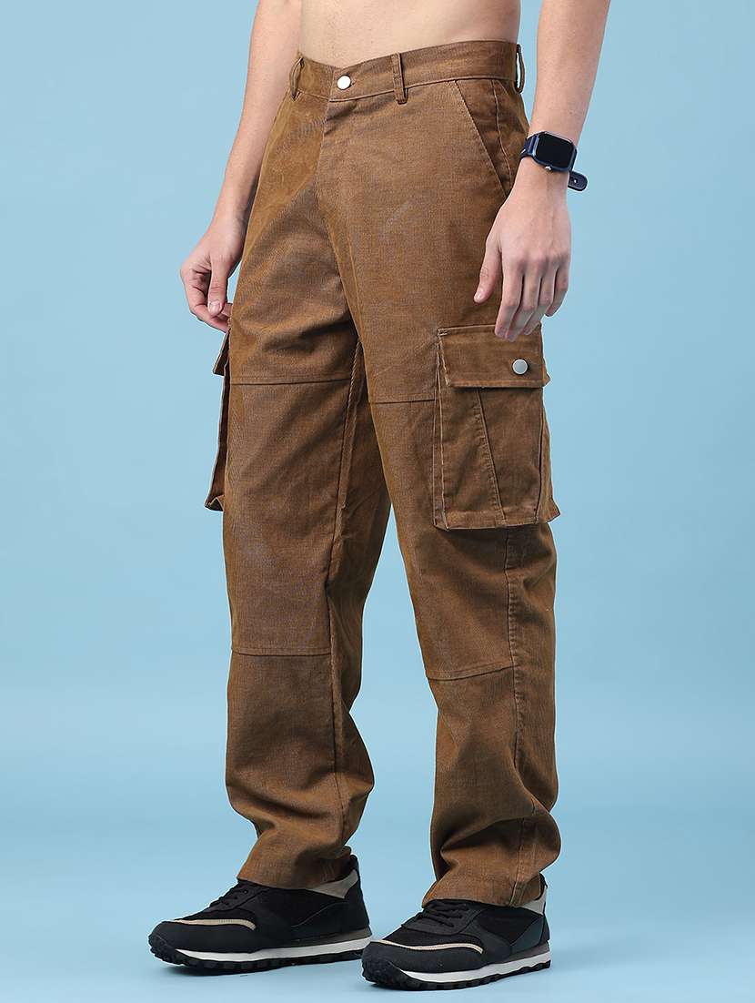 men solid mid rise cargo - 22183930 -  Standard Image - 2