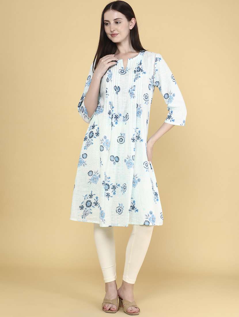 women printed cotton a-line kurta - 22183944 -  Standard Image - 2