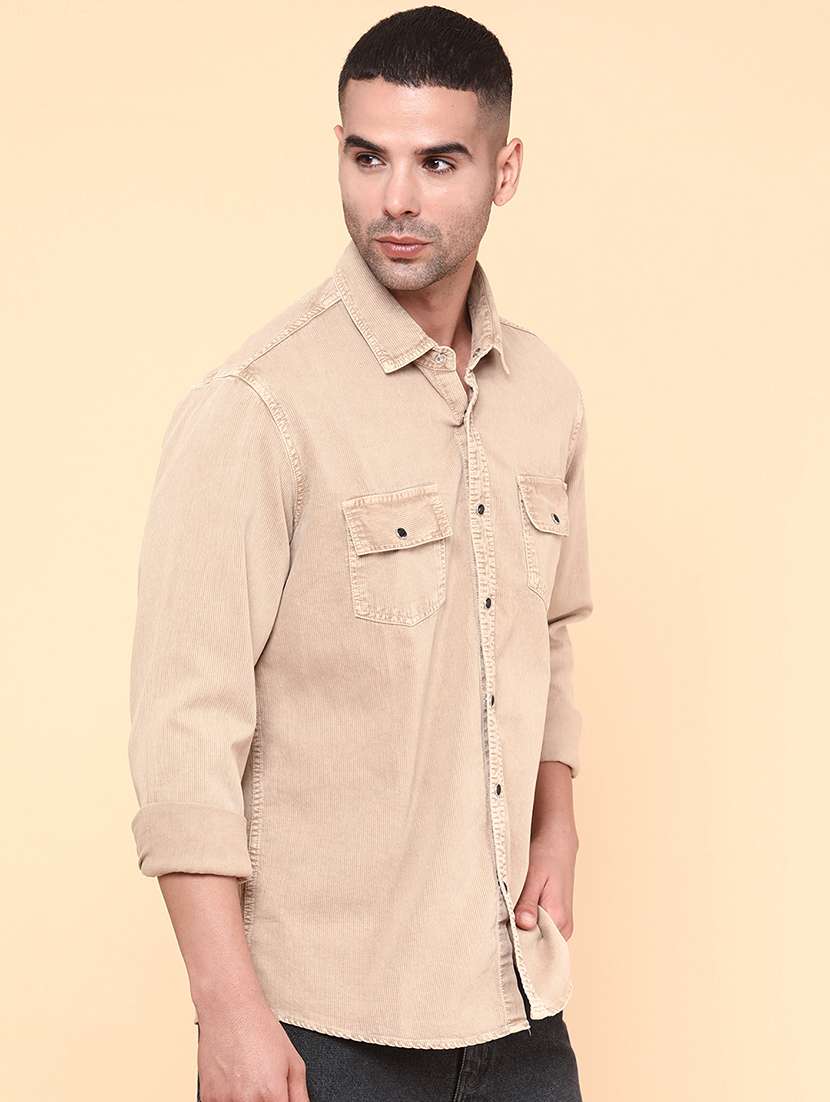 men solid long sleeve regular fit casual shirt - 22183959 -  Standard Image - 2