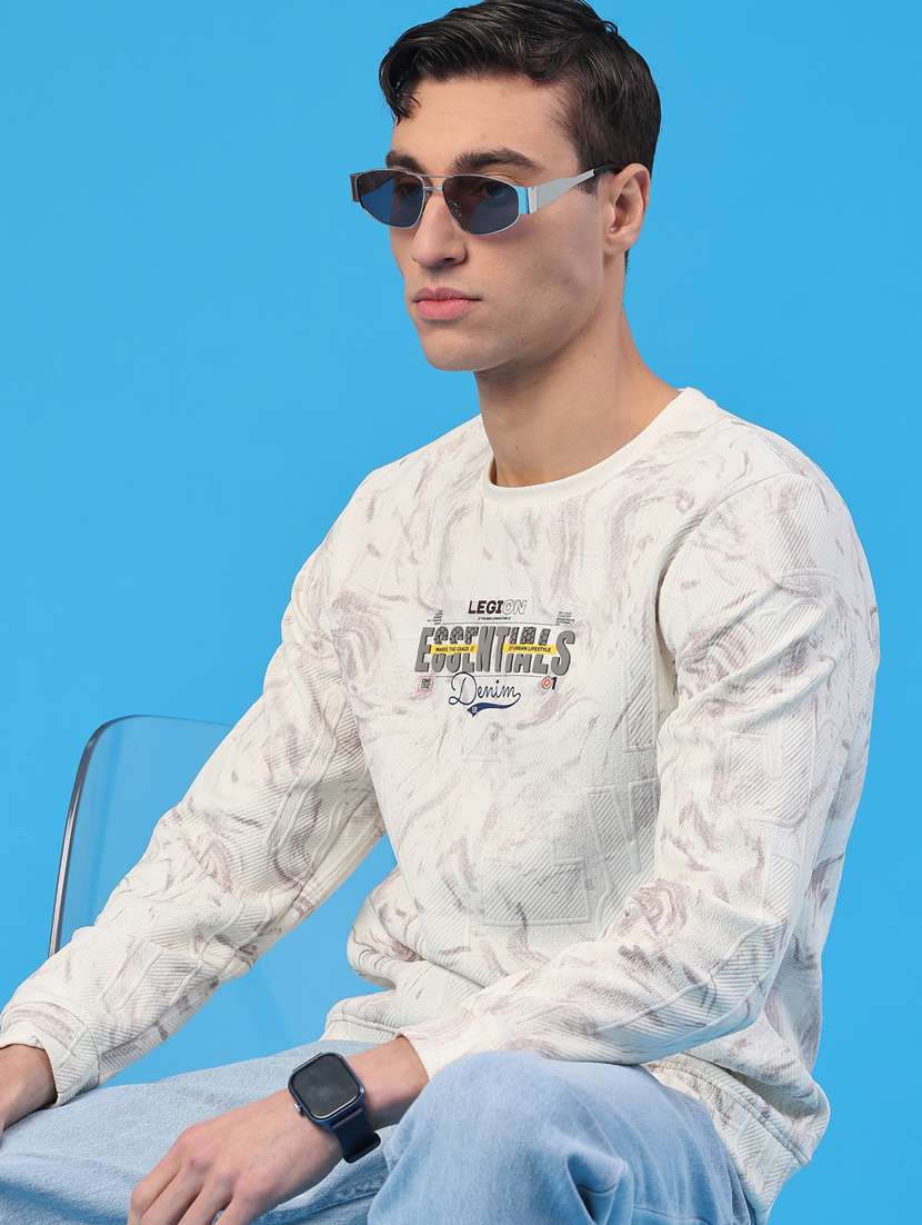 men round neck long sleeve sweatshirt