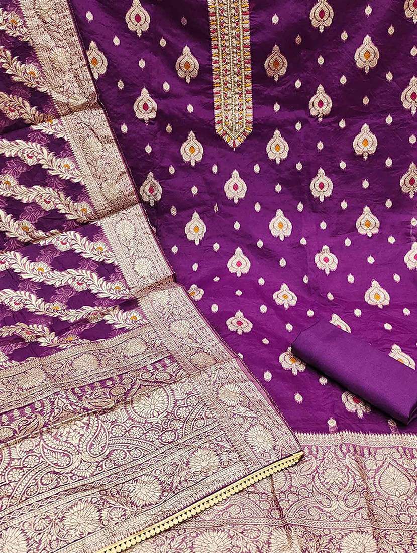 women self design embroidered unstitched suit set - 22184106 -  Standard Image - 2