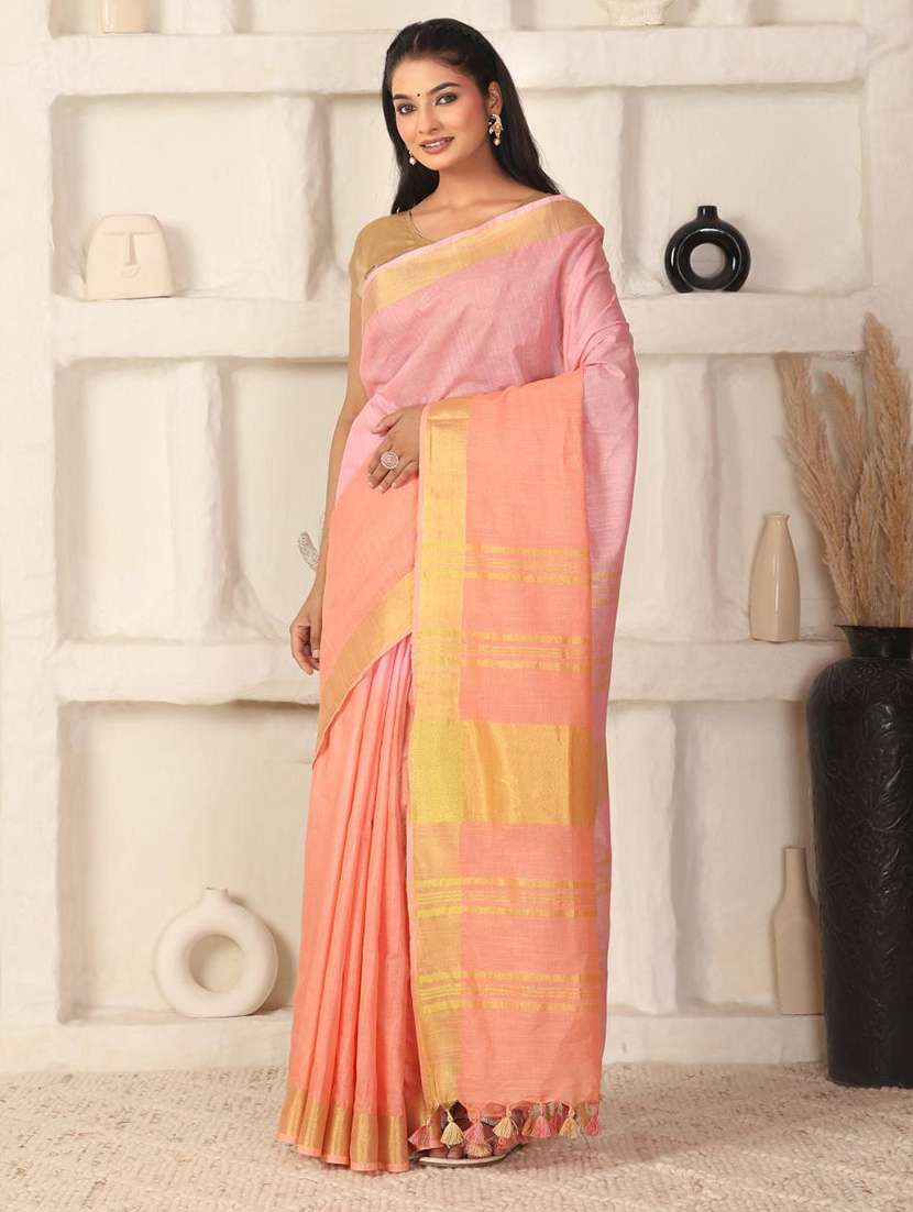 women solid with bordered saree with blouse - 22184203 -  Standard Image - 2