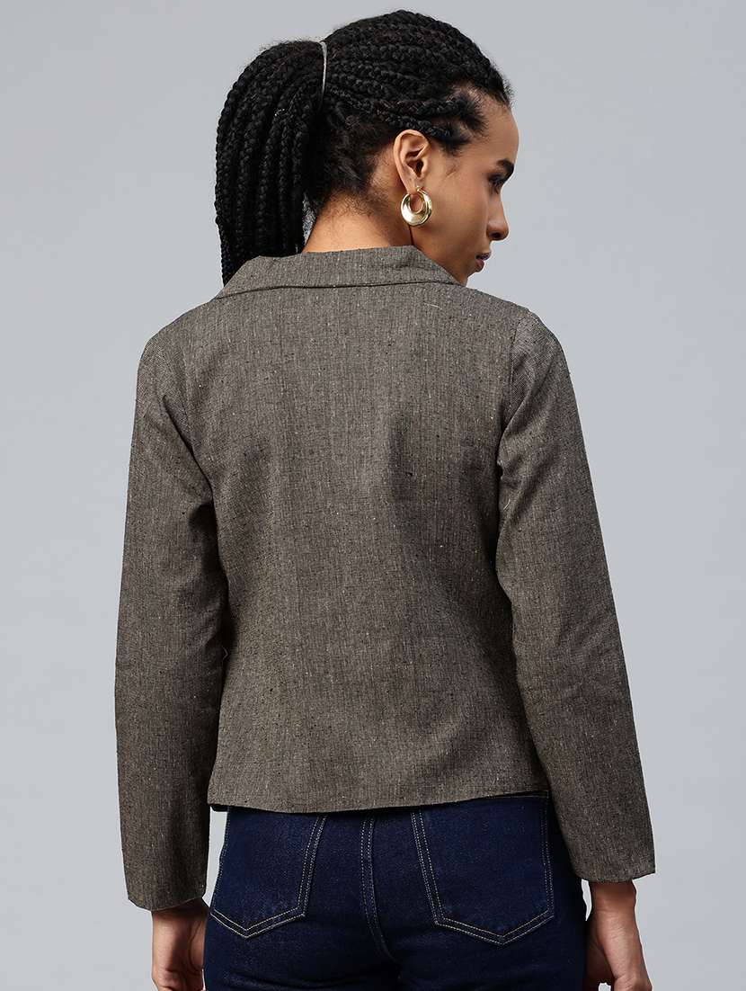 women solid long sleeve single breasted blazer - 22184210 -  Standard Image - 2