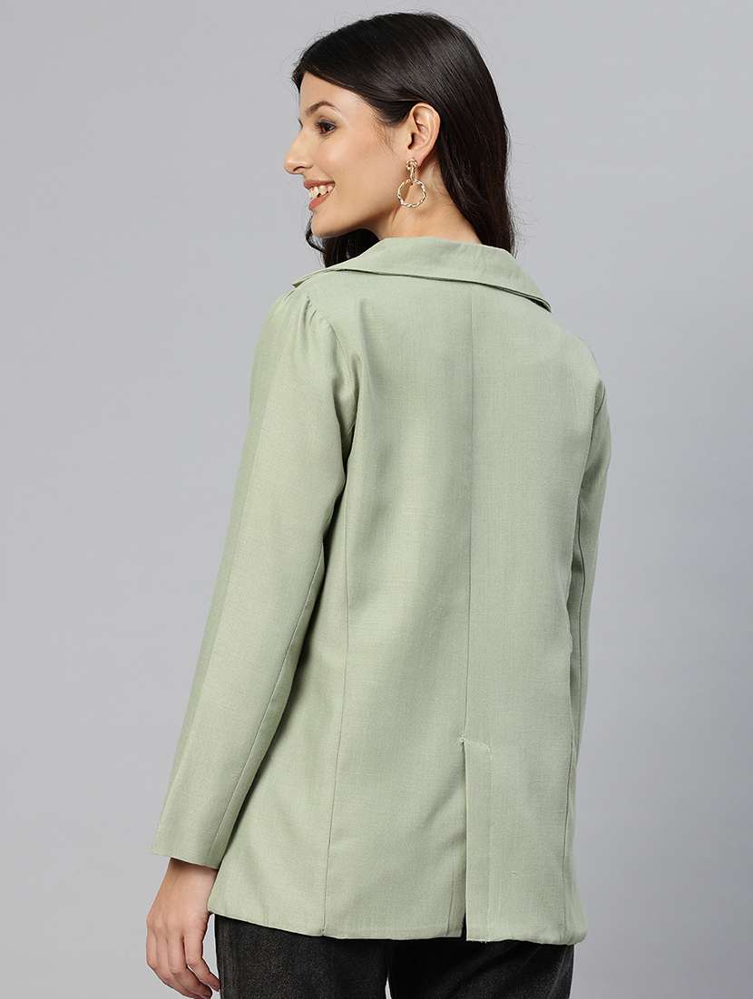 women solid long sleeve double breasted blazer - 22184218 -  Standard Image - 2