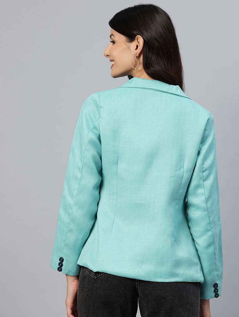 women solid long sleeve single breasted blazer - 22184220 -  Standard Image - 2