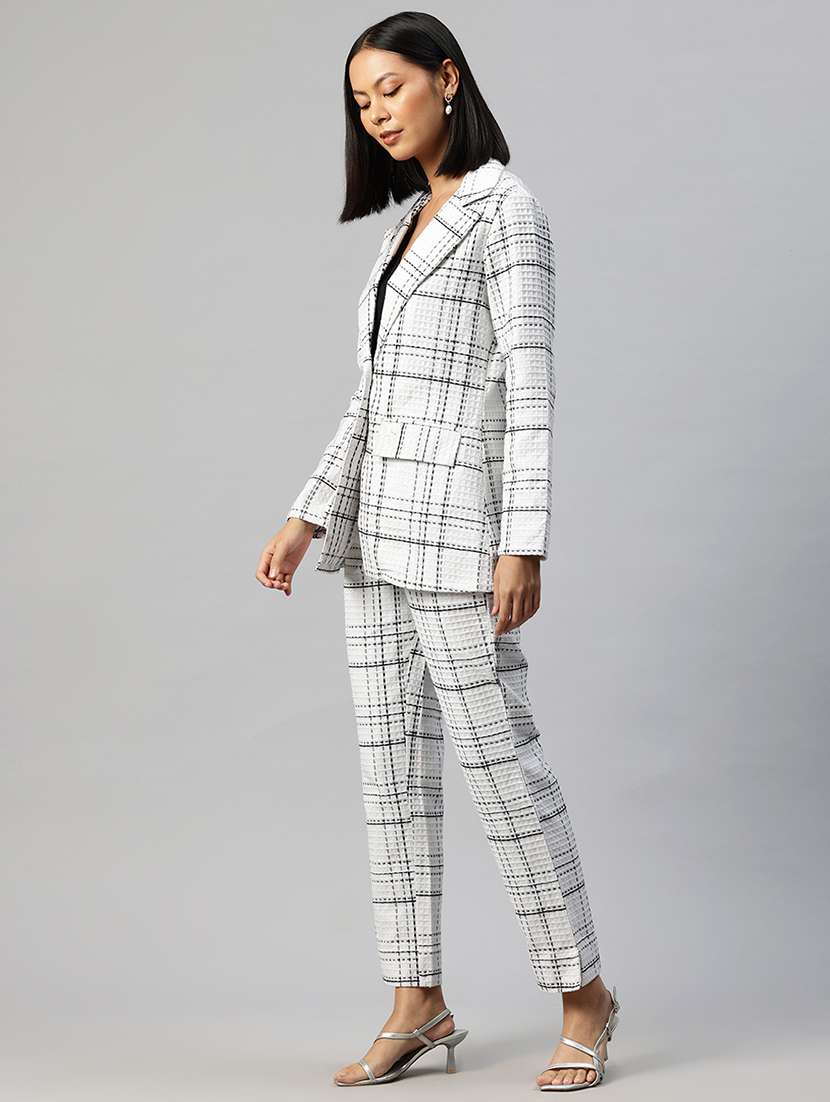 women checkered blazer & trouser co-ord set - 22184237 -  Standard Image - 2