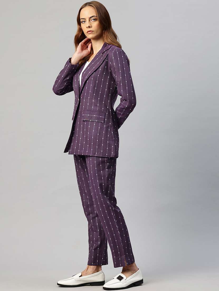 women self design blazer & trouser co-ord set - 22184238 -  Standard Image - 2