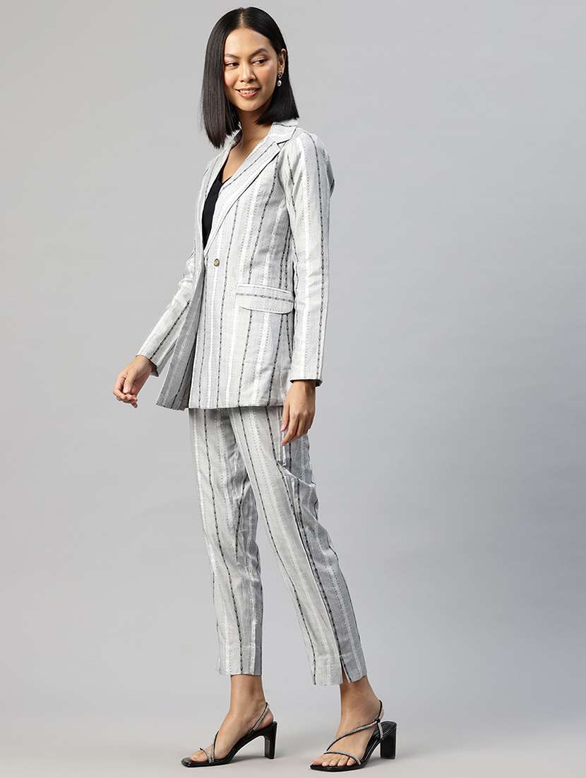 women self design blazer & trouser co-ord set - 22184240 -  Standard Image - 2