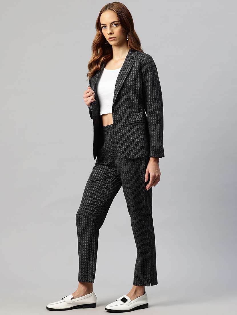women self design blazer & trouser co-ord set - 22184241 -  Standard Image - 2