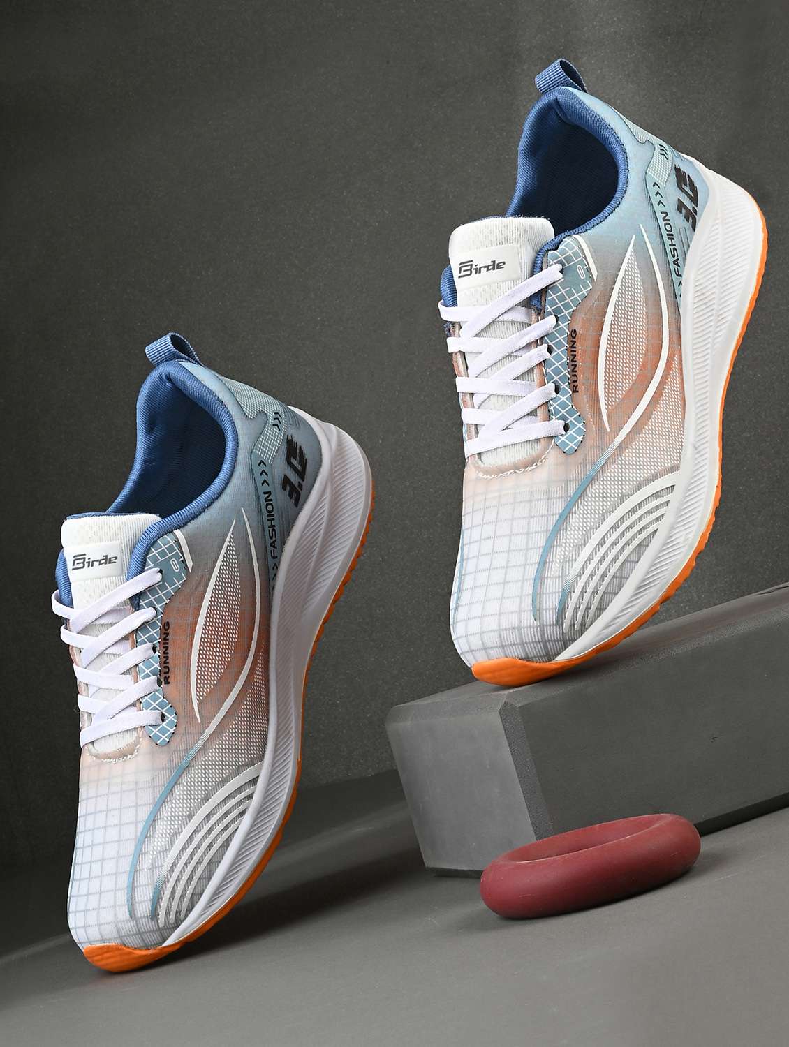 men printed lace up sport shoes