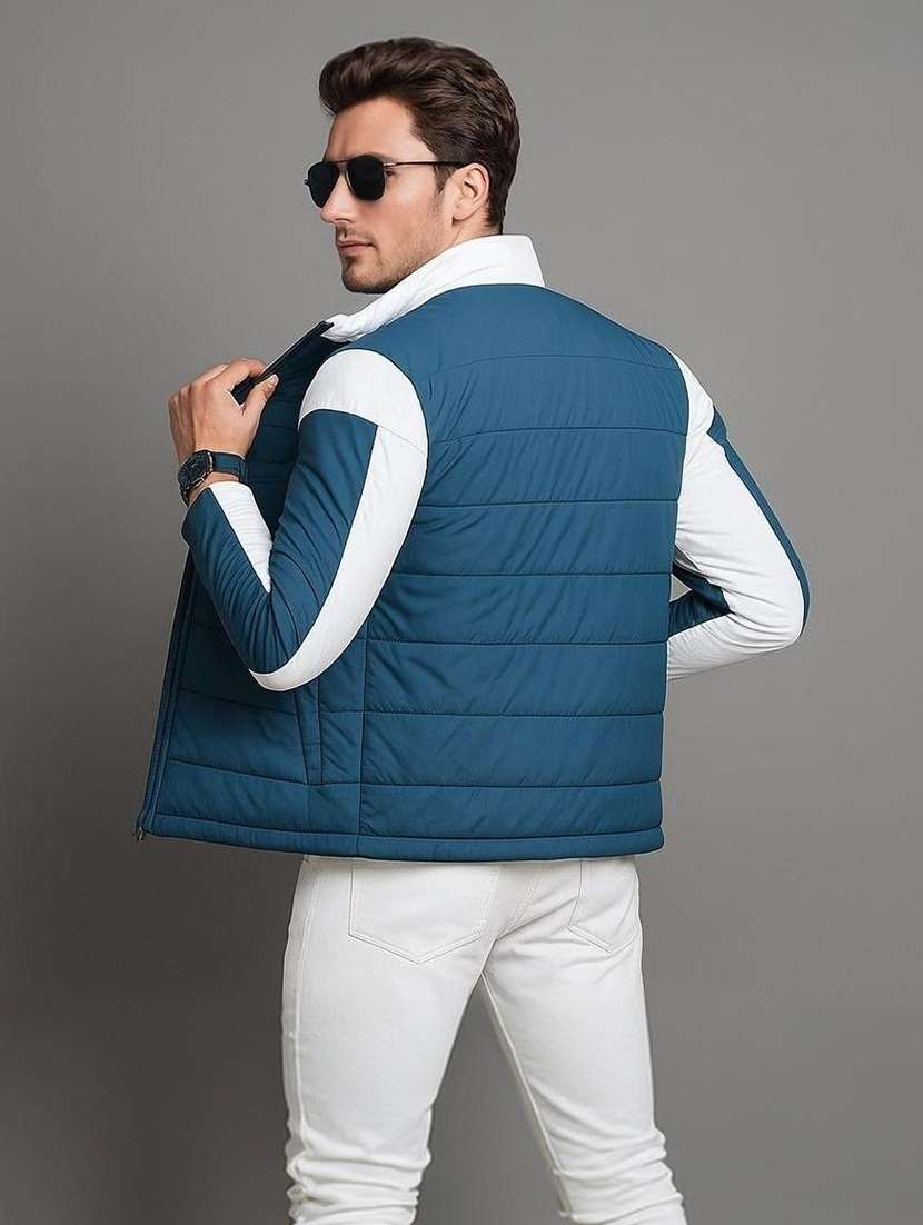 men color block long sleeve puffer jacket - 22184255 -  Standard Image - 2