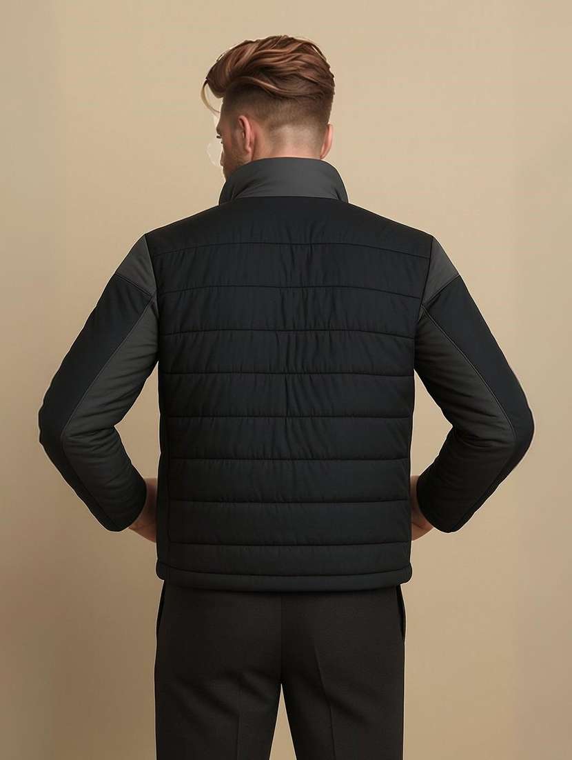 men color block long sleeve puffer jacket - 22184256 -  Standard Image - 2