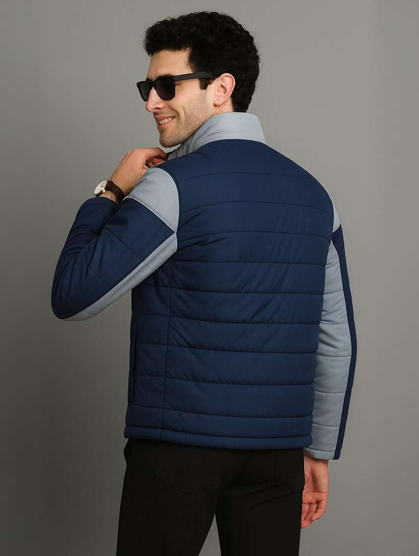 men color block long sleeve puffer jacket - 22184257 -  Standard Image - 2