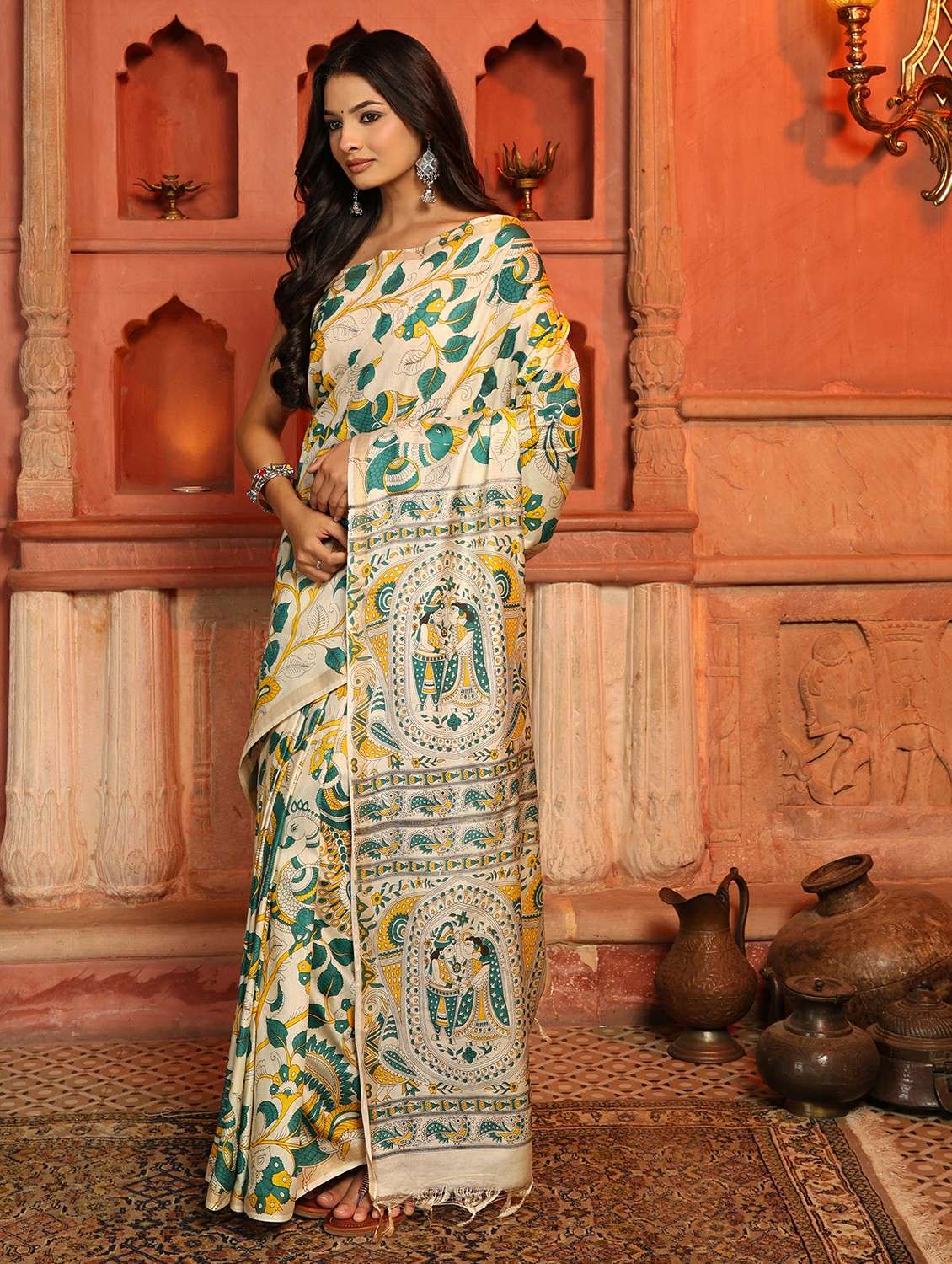 women printed casual wear saree with blouse - 22184299 -  Standard Image - 2